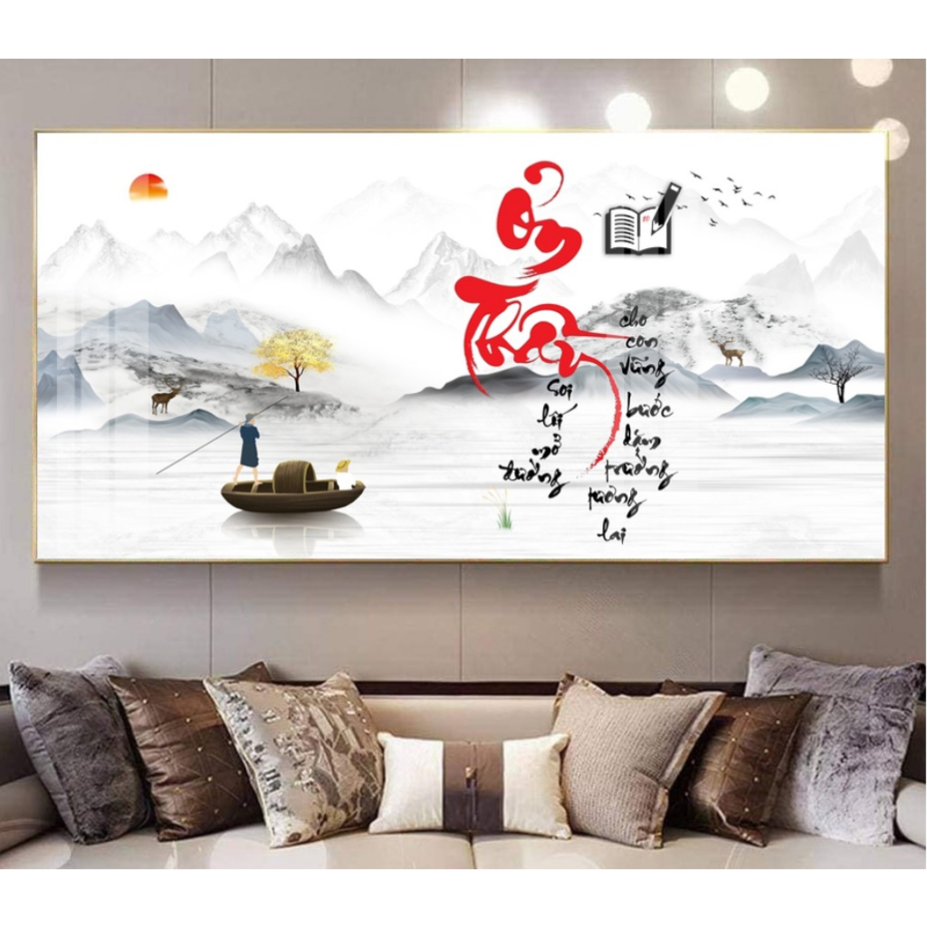 Tranh treo tường tráng gương tri ân thầy cô 13 tặng kèm đinh 3 chân