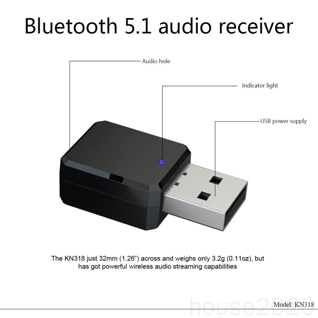Thiết bị nhận âm thanh Bluetooth 5.1 cổng USB 3.5mm kèm mic HOUSE2020
