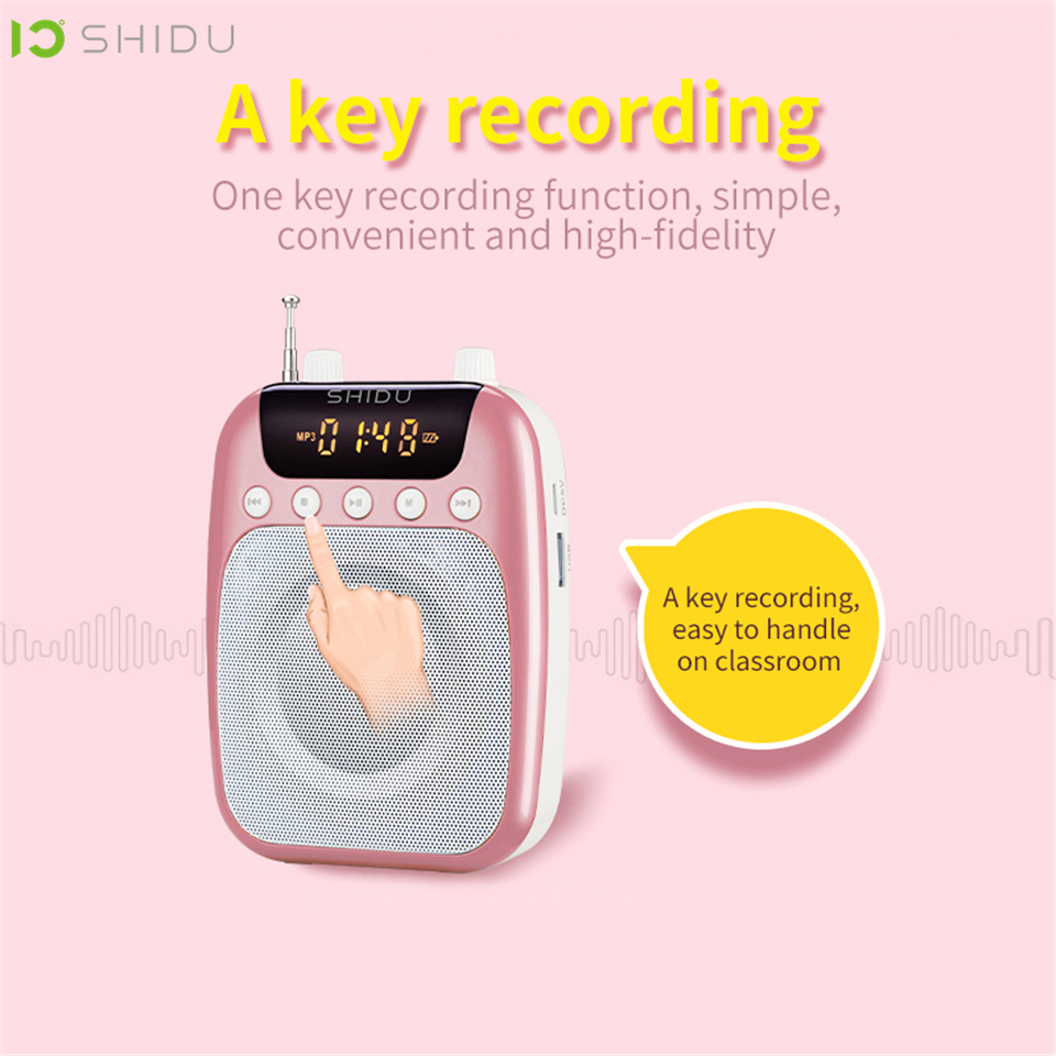 Tặng Kèm Micro Không Dây Trị Giá 139K - Loa Trợ Giảng Có Dây Shidu SD-S358 Công Suất Loa 10W Kết Nối Bluetooth,FM, Dung Lượng Pin 2500mAh Sử Dụng Lên Tới 15h. SHIDU S358 10W Wireless Mini Amplifier Meeting Guide Headset Micro Wireless - Hàng Chính Hãng