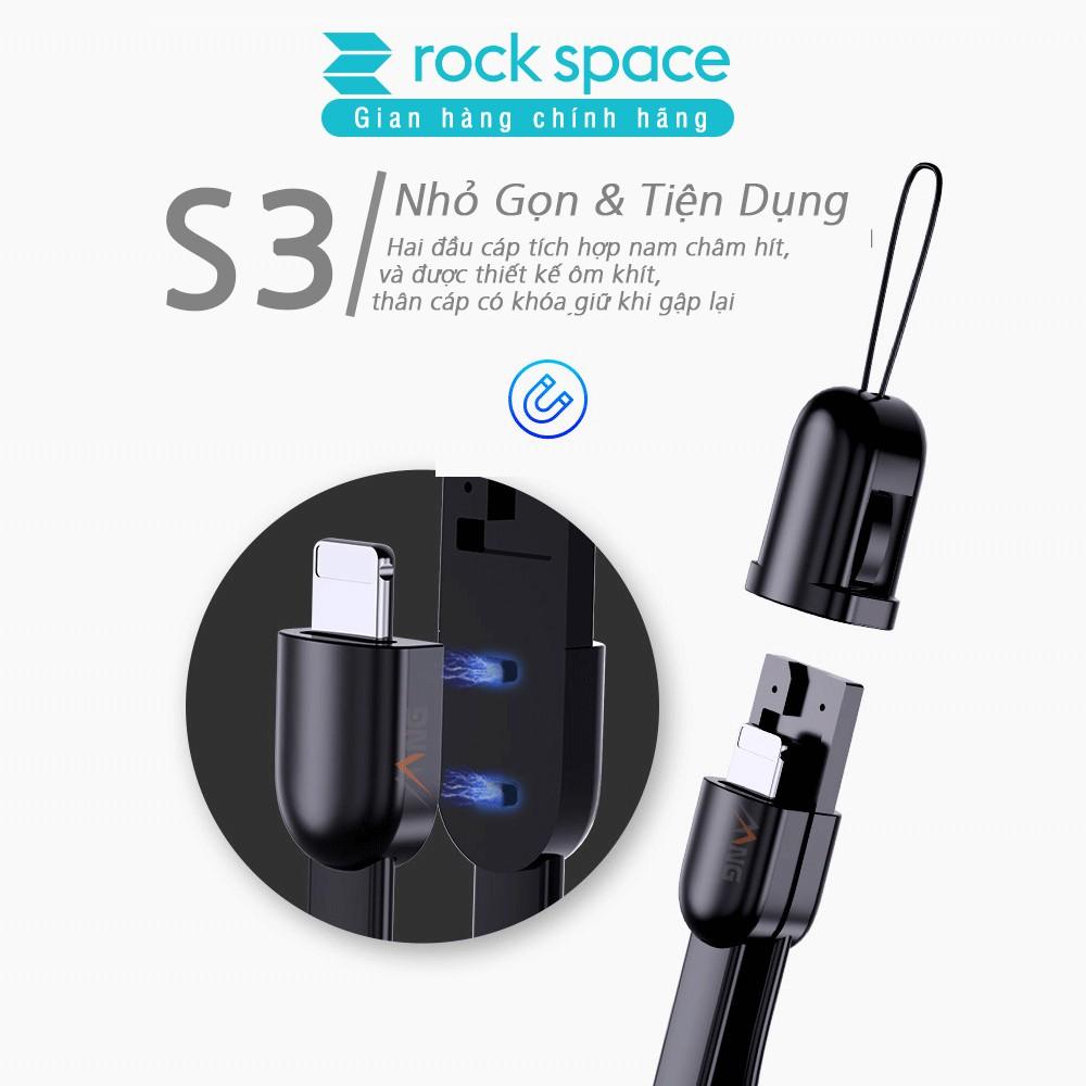 Dây cáp sạc type C Rockspace S3 dành cho điện thoại kiêm móc khóa, dài 21cm - Hàng chính hãng bảo hành 12 tháng