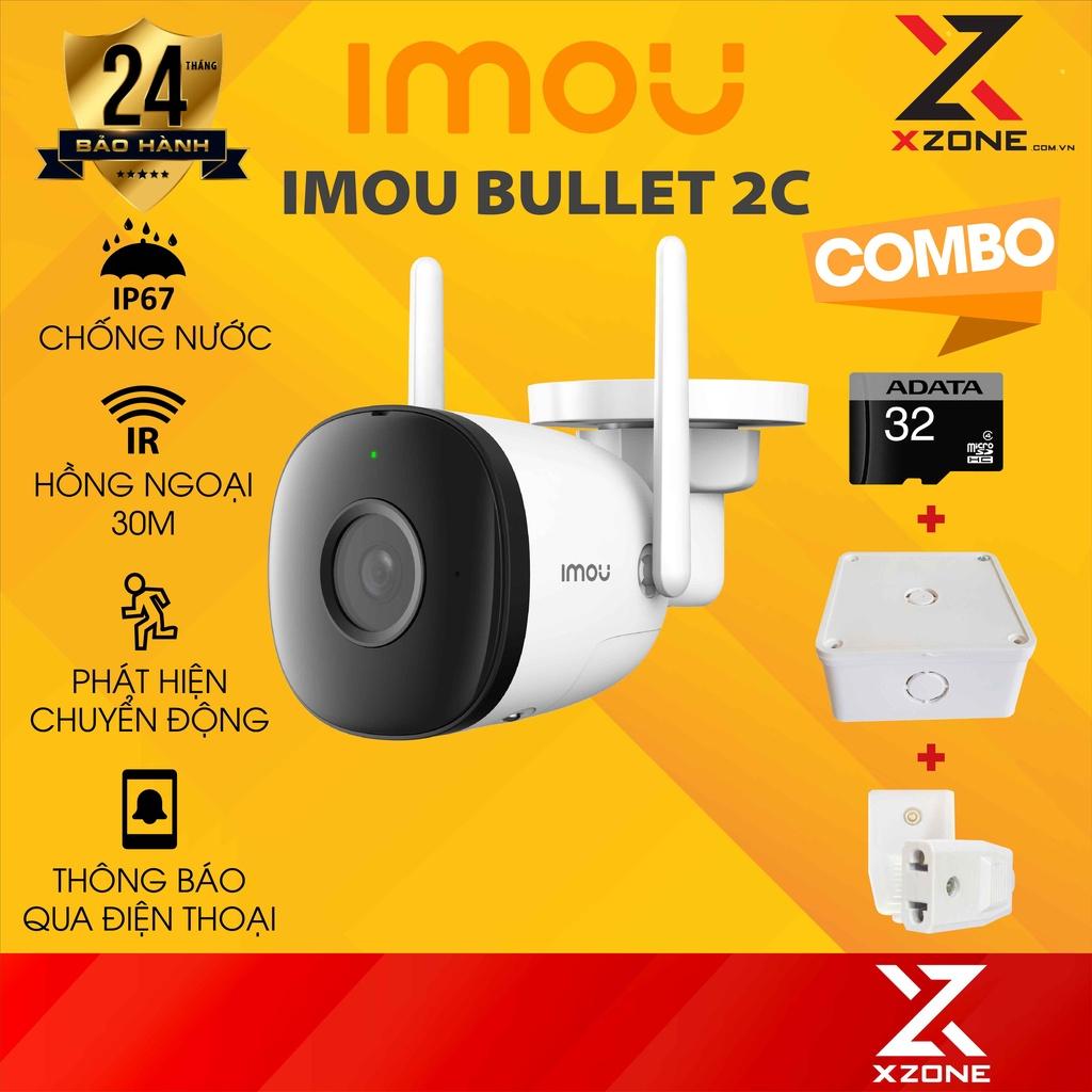 Camera IMOU Bullet 2C 2MP / 4MP Camera IP Wifi Ngoài Trời, chống nước, phát hiện con người - Hàng Chính Hãng