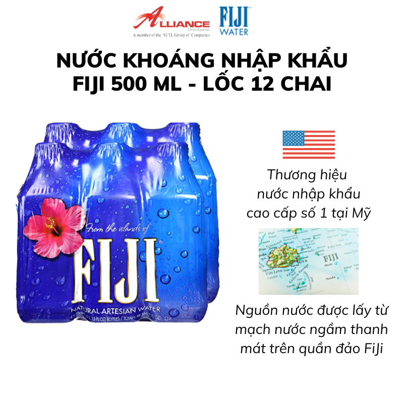 Nước Khoáng Thiên Nhiên Fiji (6 Chai x 500ml)