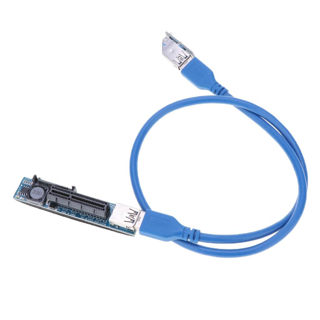 USB3.0 PCI-E Express Extender Riser Card Adapter Power Cable