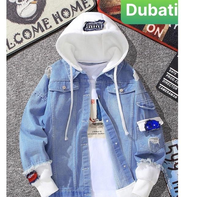 ÁO KHOÁC JEAN NAM NỮ UNISEX CHẤT BÒ CÓ NÓN XANH BIỂN HOT NHẤT HIỆN NAY HÀN QUỐC - DUBATI FASHION