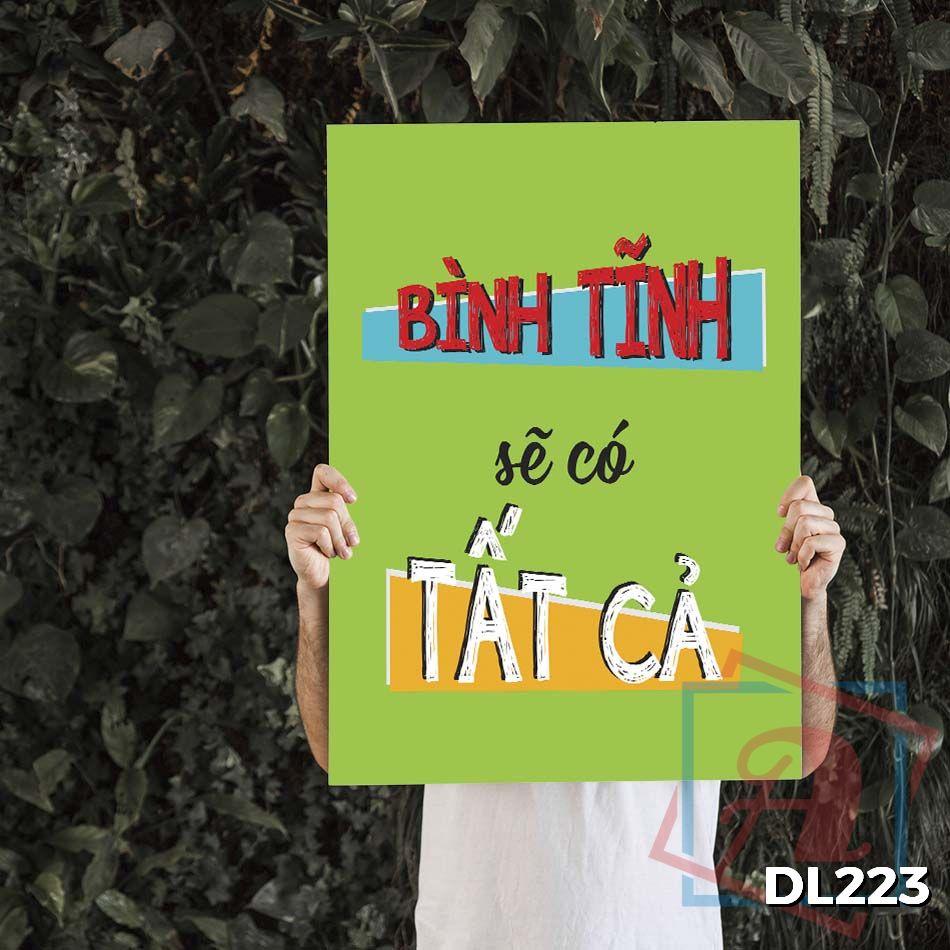 Tranh động lực trang trí phòng làm việc - Bình tĩnh sẽ có tất cả - DL223
