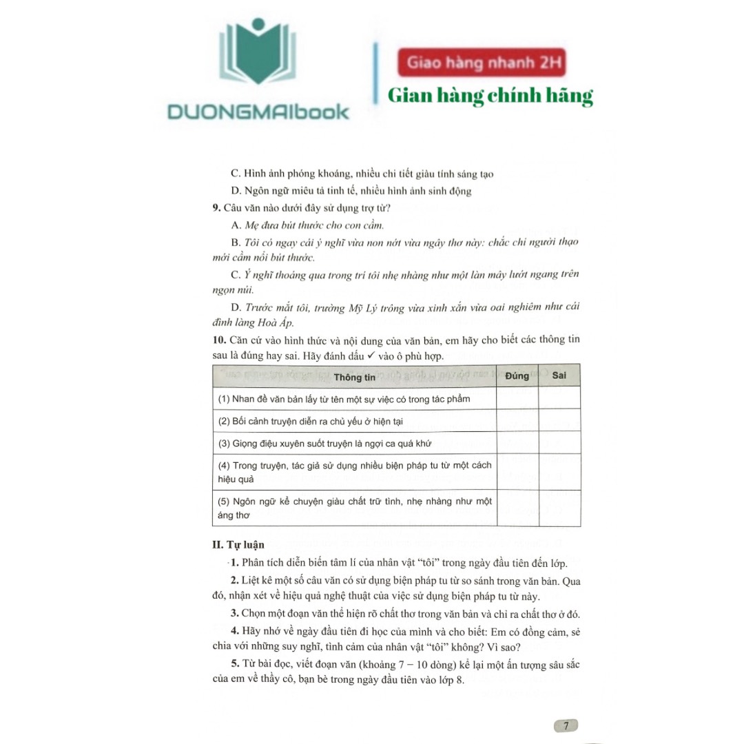 Sách - Bài tập đọc hiểu Ngữ văn 8 Cánh Diều( bán kèm 1 bút bi )