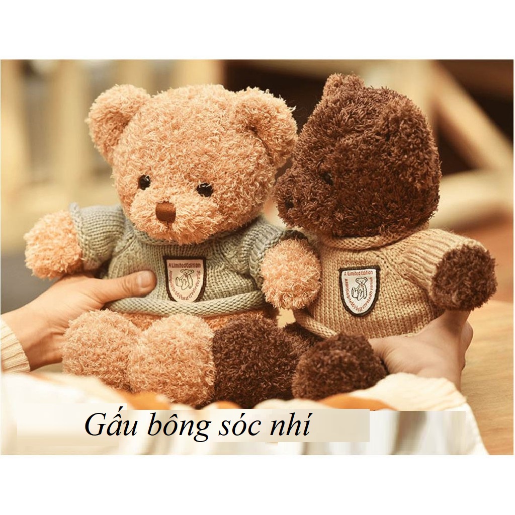 Gấu bông Teddy áo len cao cấp đồ chơi siêu xinh cho bé