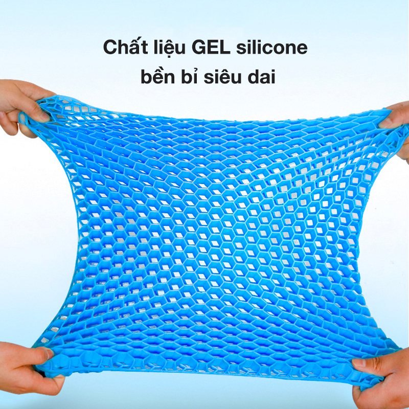 Đệm Ngồi Silicon 2 Lớp Cao Cấp, Đệm Silicon Thoáng Khí 3D Lót Mông Thoáng Khí Chống Đau Mỏi Cao Cấp Kèm Vỏ Bọc