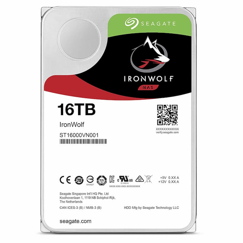 Ổ Cứng HDD NAS Seagate IronWolf 16TB/256MB/3.5 - ST16000VN001 - Hàng Chính Hãng