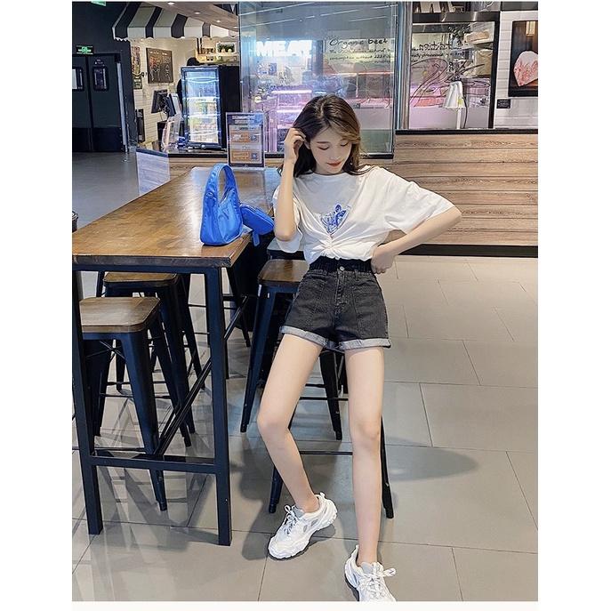 Quần short jean lưng thun dành cho BigSize Nữ lưng cao, co dãn mạnh, đang hot trend 3973 molijean