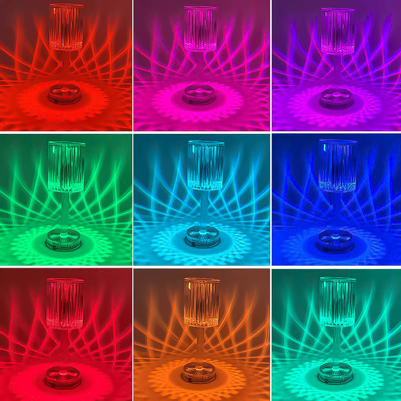 Đèn Pha Lê LED Mẫu Cổ Điển Một Chạm Điều Chỉnh Màu RGB Có Rremote Tăng Không Khí Lãng Mạn Ấm Áp