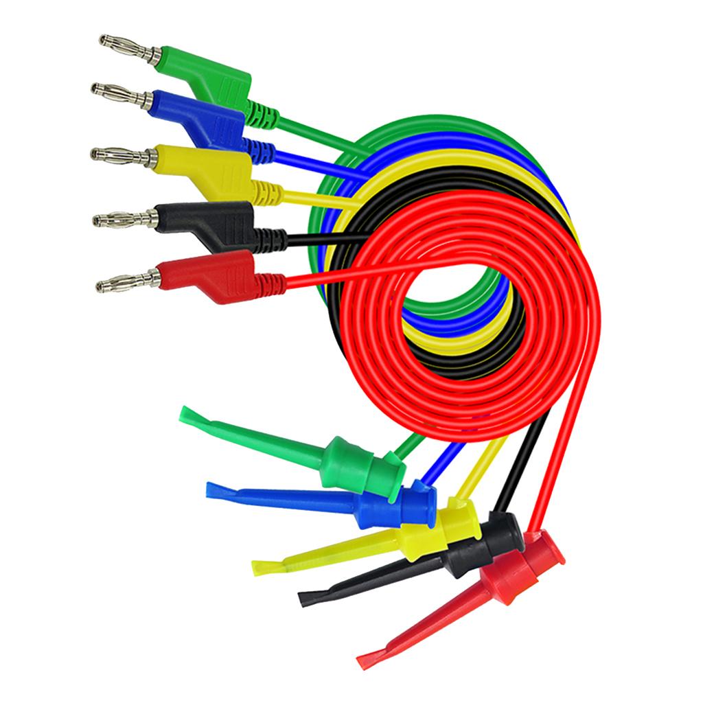 Banana Plug to Crocodile Alligator Clip Cable Stackable Test Lead Wire Cable
