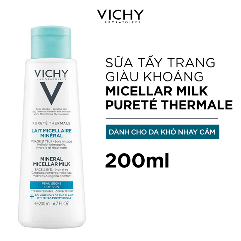 Sữa tẩy trang giàu khoáng chất Mineral Micellar Milk cho da khô nhạy cảm giúp làm sạch sâu &amp; cấp ẩm 24h 200ml