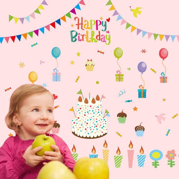Decal dán tường chúc mừng sinh nhật - happy birthday