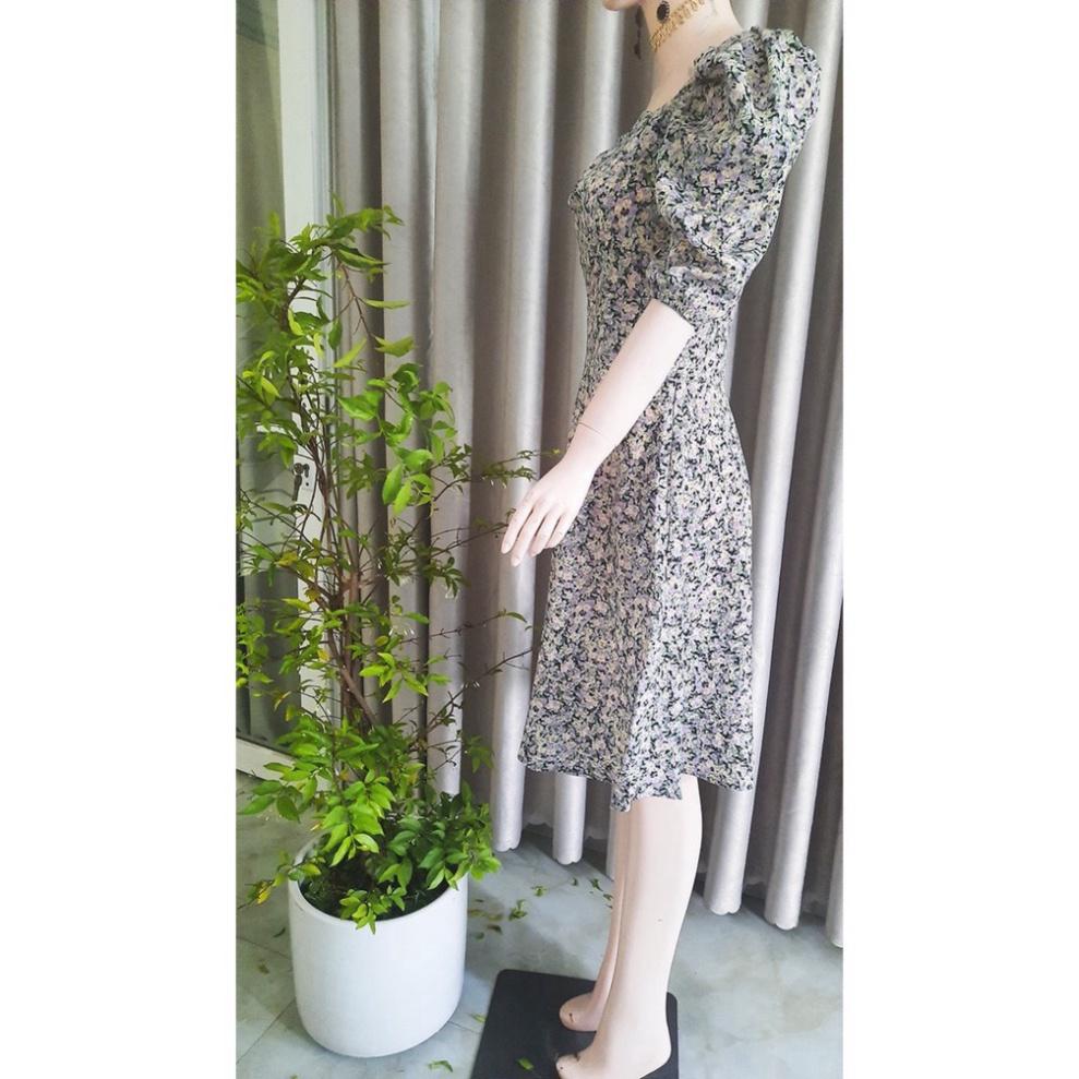 Đầm Váy Nữ Xòe Tay Bồng Cổ Vuông - MH0031