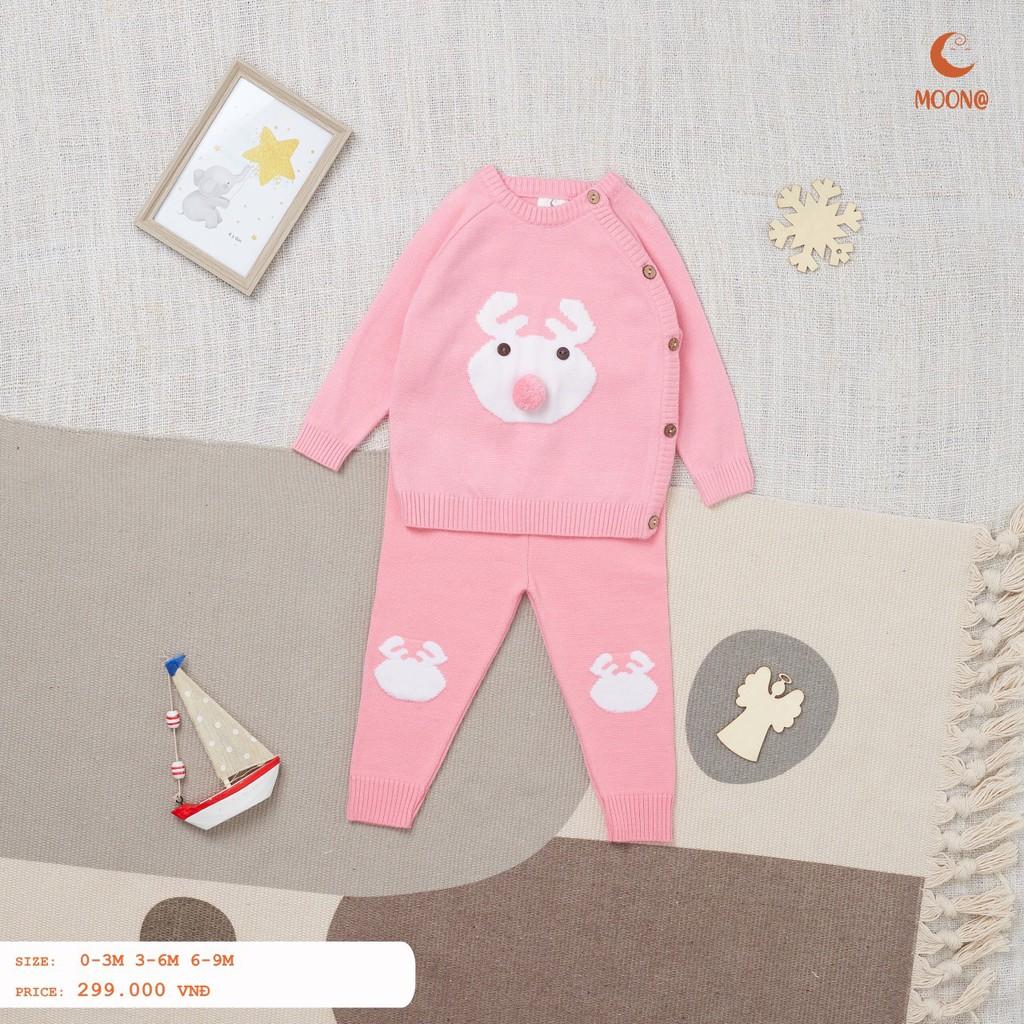 Bộ quần áo len lông cừu sơ sinh Moon size 0-9m