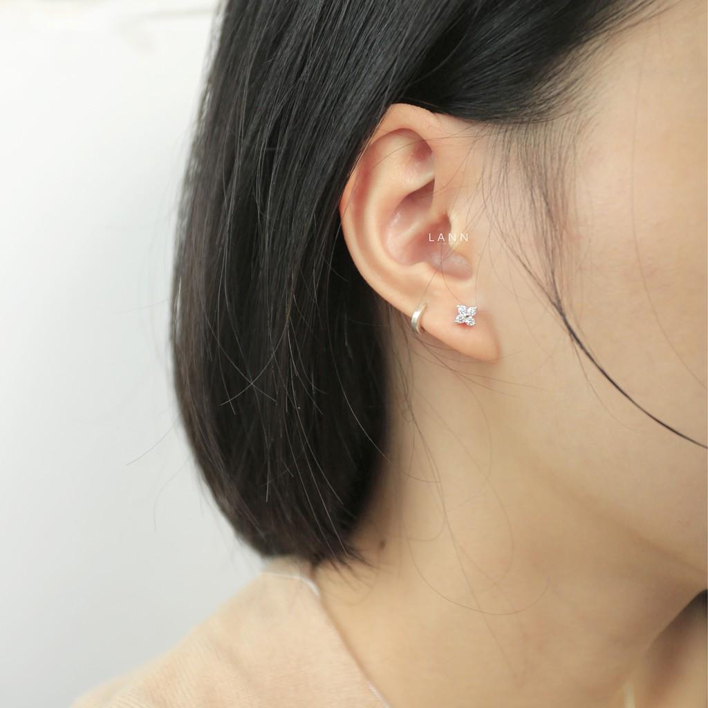 Khuyên hoa 4 đá S925 LANN