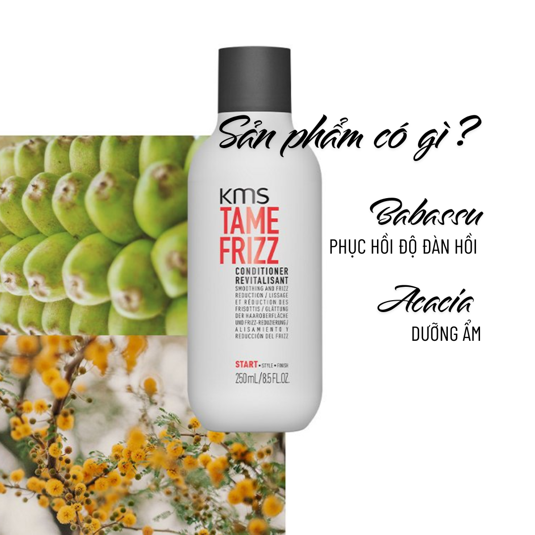 Dầu Xả Dưỡng Tóc Mềm Mượt Goldwell KMS Tamefrizz Kiểm Soát Bông Xù, Giảm Xơ Rối Lên Đến 99