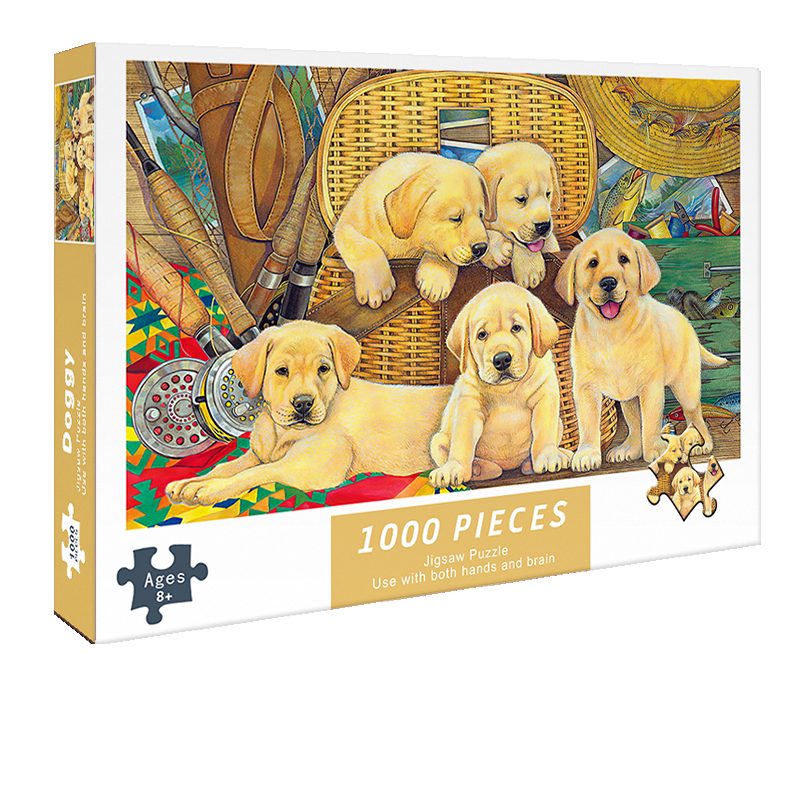 Bộ Tranh Ghép Xếp Hình 1000 Pcs Jigsaw Puzzle Tranh Ghép (75*50cm) Ảnh Chó Con Bản Đẹp Cao Cấp