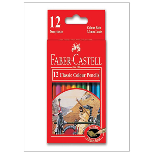 Faber-Castell-115851-Chì Màu Classic Knight - 12 Màu Ngắn