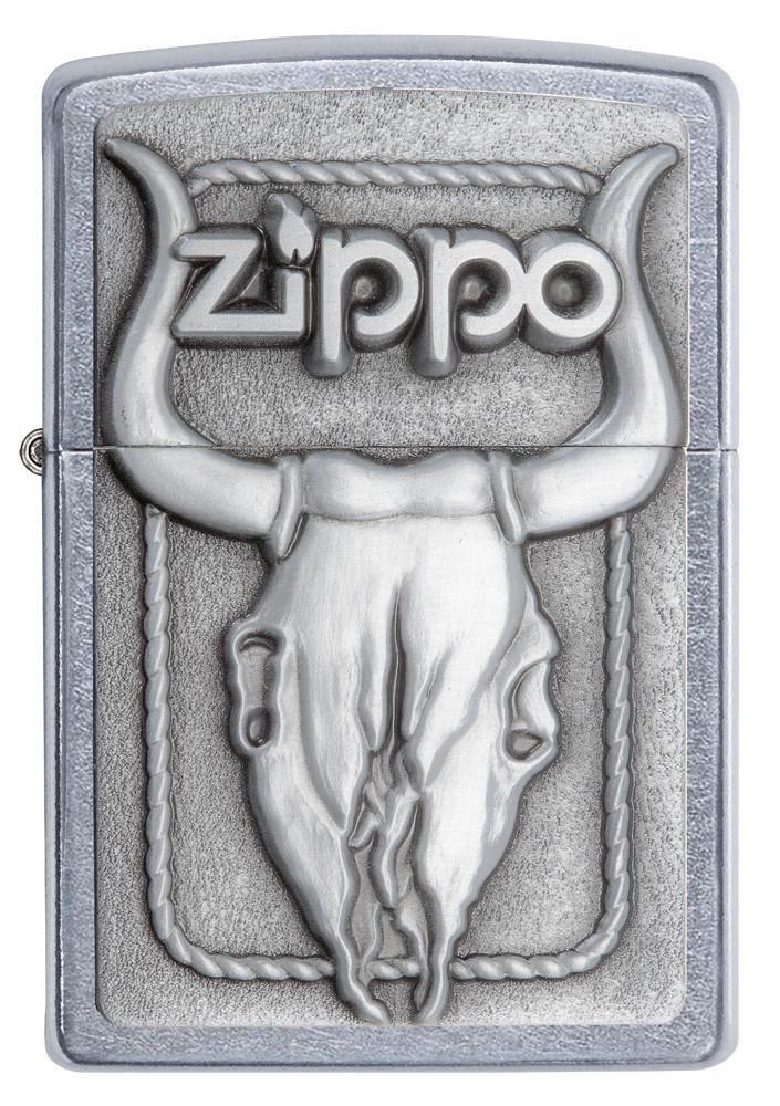 Bật Lửa Zippo Bull Skull Emblem Street Chrome 20286