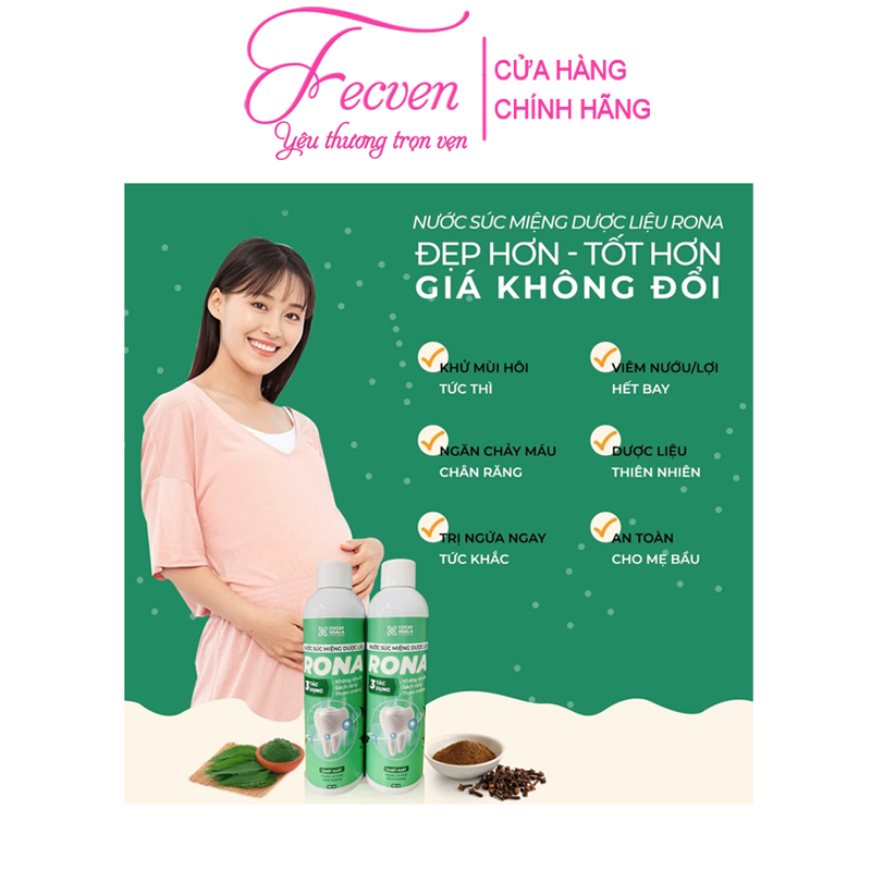 Combo 5 Chai Nước Súc Miệng Dược Liệu Rona Cocayhoala Sạch Răng - Khử Mùi Hôi - Ngừa Viêm Lợi, Không Cồn + Tặng 1 Nước Súc Miệng Dược Liệu Rona Cocayhoala 180ml