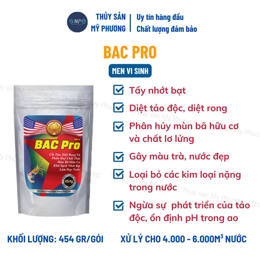Men vi sinh nhập khẩu tẩy nhớt ao bạt cắt tảo diệt rong khí độc nấm khẩn Bac Pro bể giống tôm thẻ cá lươn ếch ốc ba ba