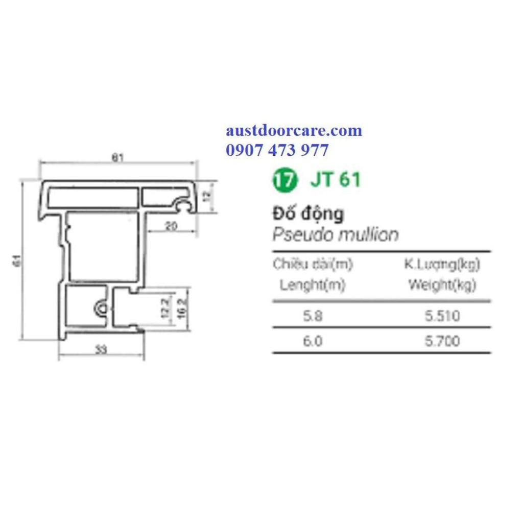 PHỤ KIỆN GU HOẶC GQ VẤU JT61 GIÀNH CHO CỬA NHỰA LÕI THÉP UVPC