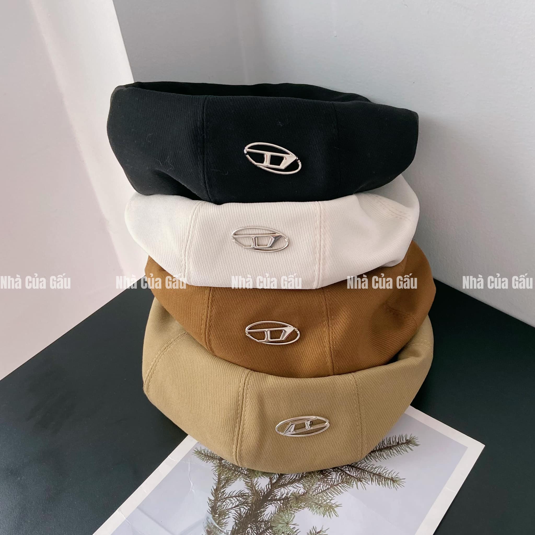 Mũ nồi beret logo hình bát giác form phồng chất siêu đẹp