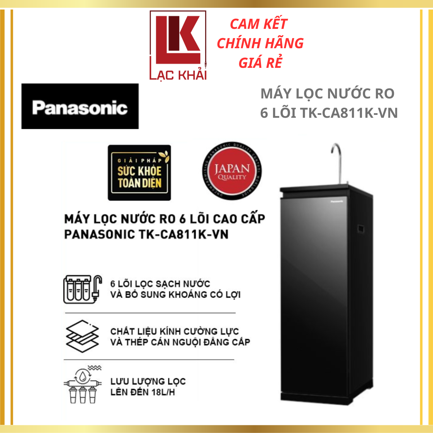 Máy lọc nước RO Panasonic TK-CA811K-VN 6 lõi - Hàng chính hãng - Bảo hành 12 tháng chính hãng