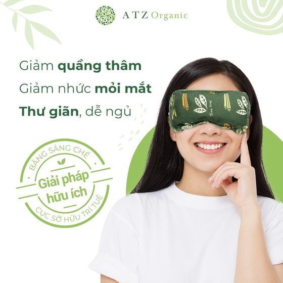 Túi Chườm Mắt Thảo Dược - ATZ Organic - Nóng Lạnh Đa Năng - Giảm Đau Đầu, Nhức Mỏi Mắt