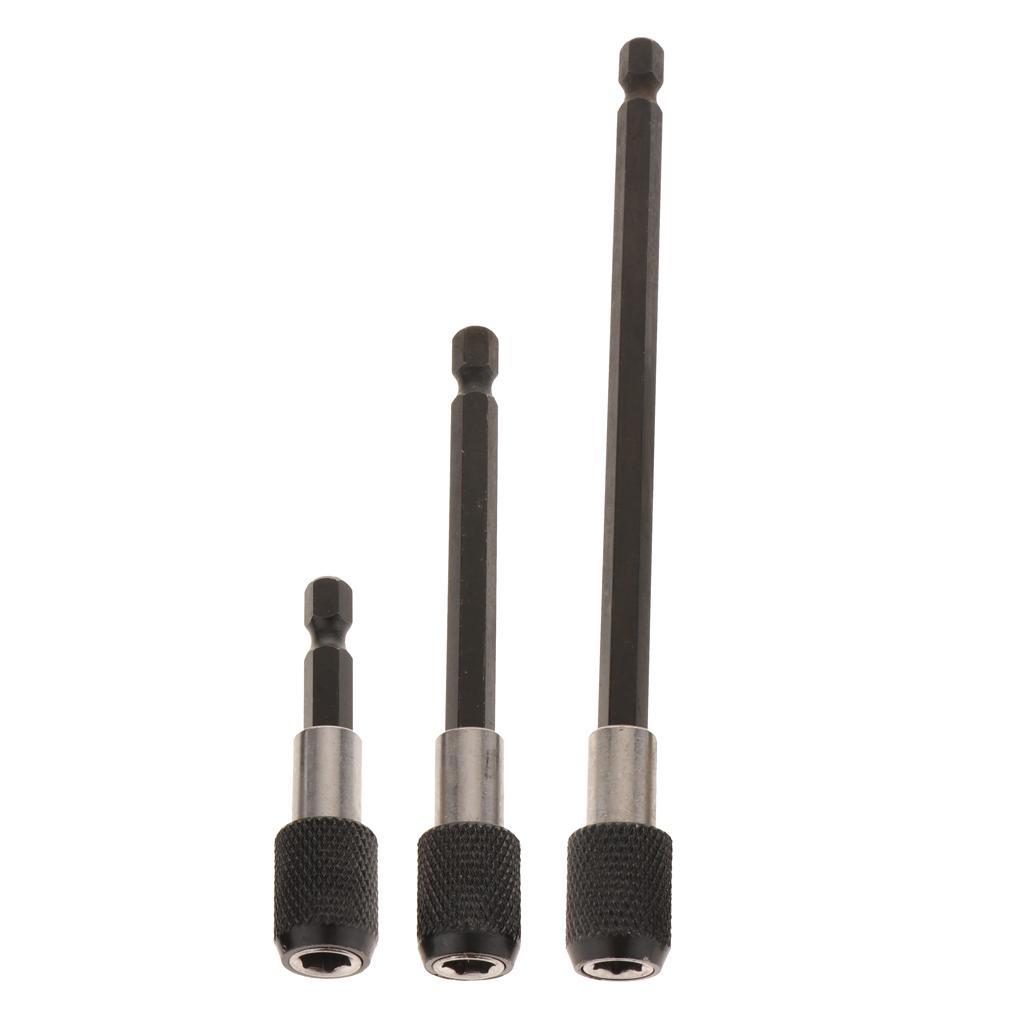 3Pcs Hex Shank Quick Release 1/4 Screwdriver Extension Drill Holder Bits