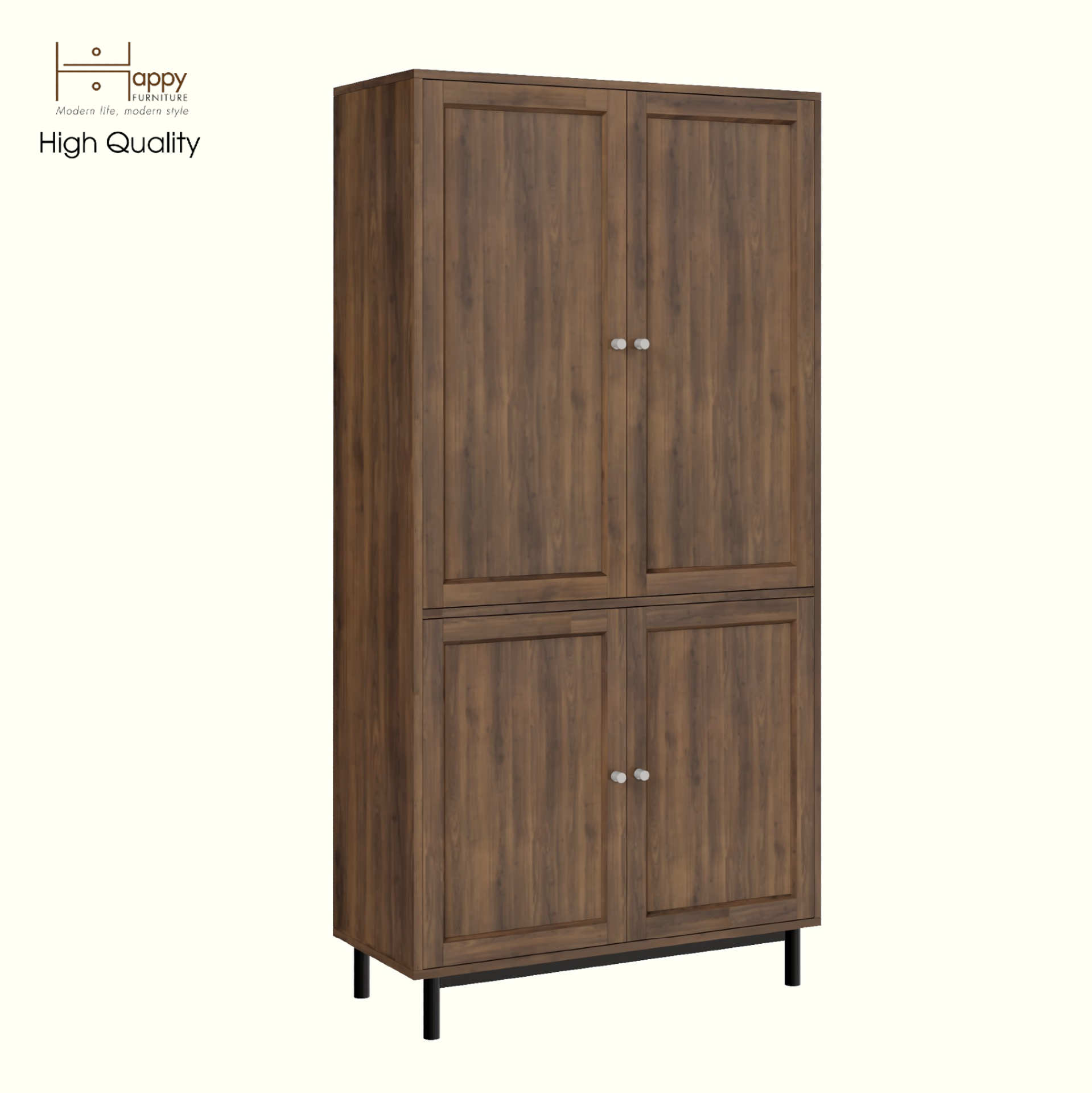 [Happy Home Furniture] CATY, Kệ sách 5 tầng 2 cửa mở - chân sắt, 90cm x 39cm x 180cm ( DxRxC), KSA_055