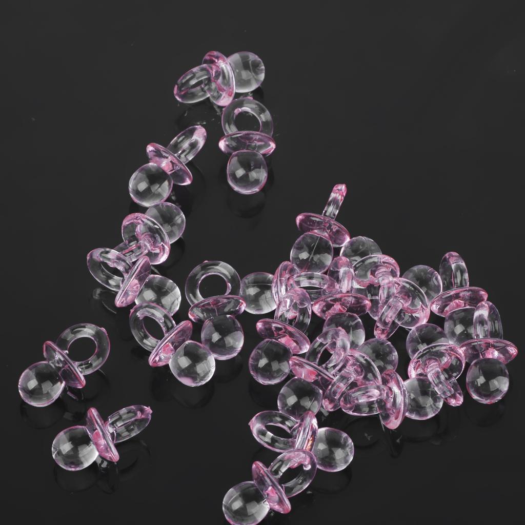 100pcs Cute Mini Pacifier Charms Baby Shower Kids Party Favor Pink