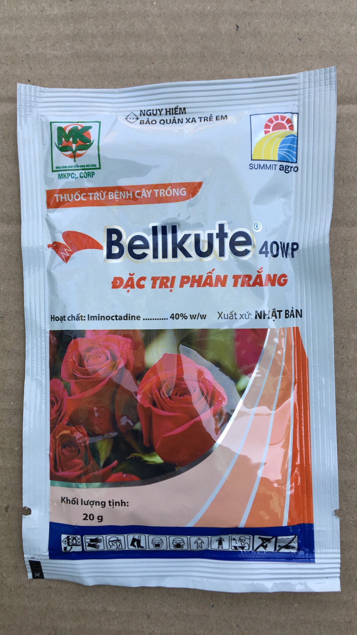 Bellkute 40wp gói 20gr đặc trừ phấn trắng Hoa Hồng & Dưa Bầu Bí
