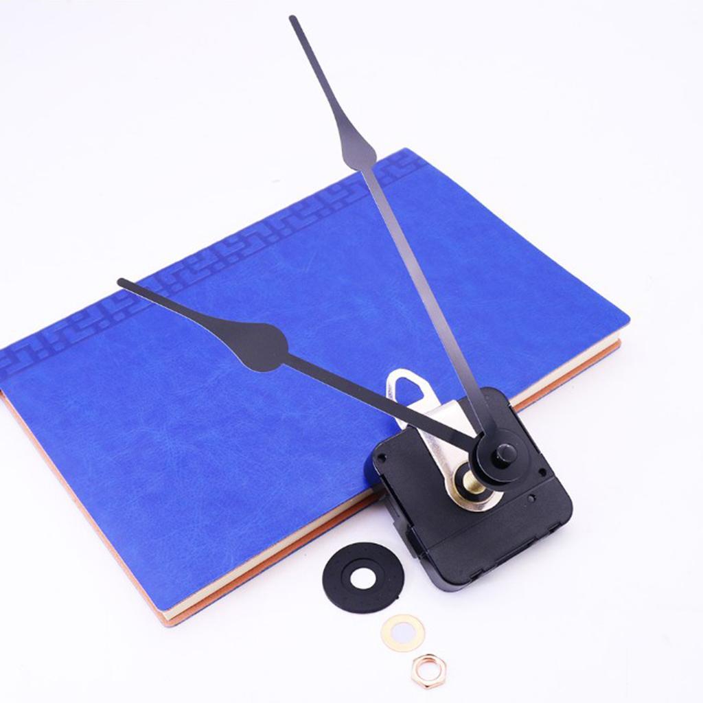 2Pcs Quartz DIY Wall Clock Movement with Large Black Hands Repair Tool