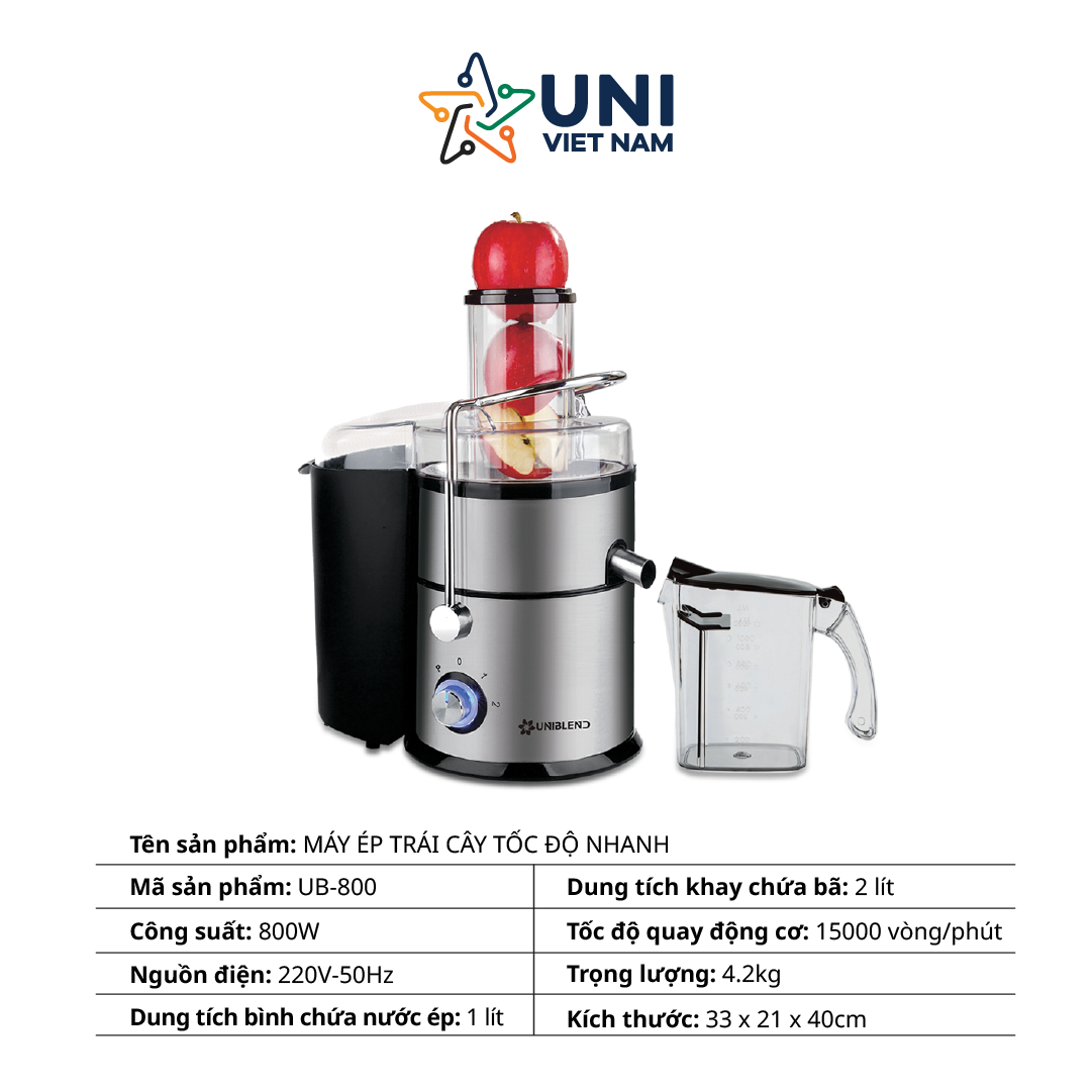 Máy ép hoa quả Uniblend UB-800 800w - Hàng chính hãng