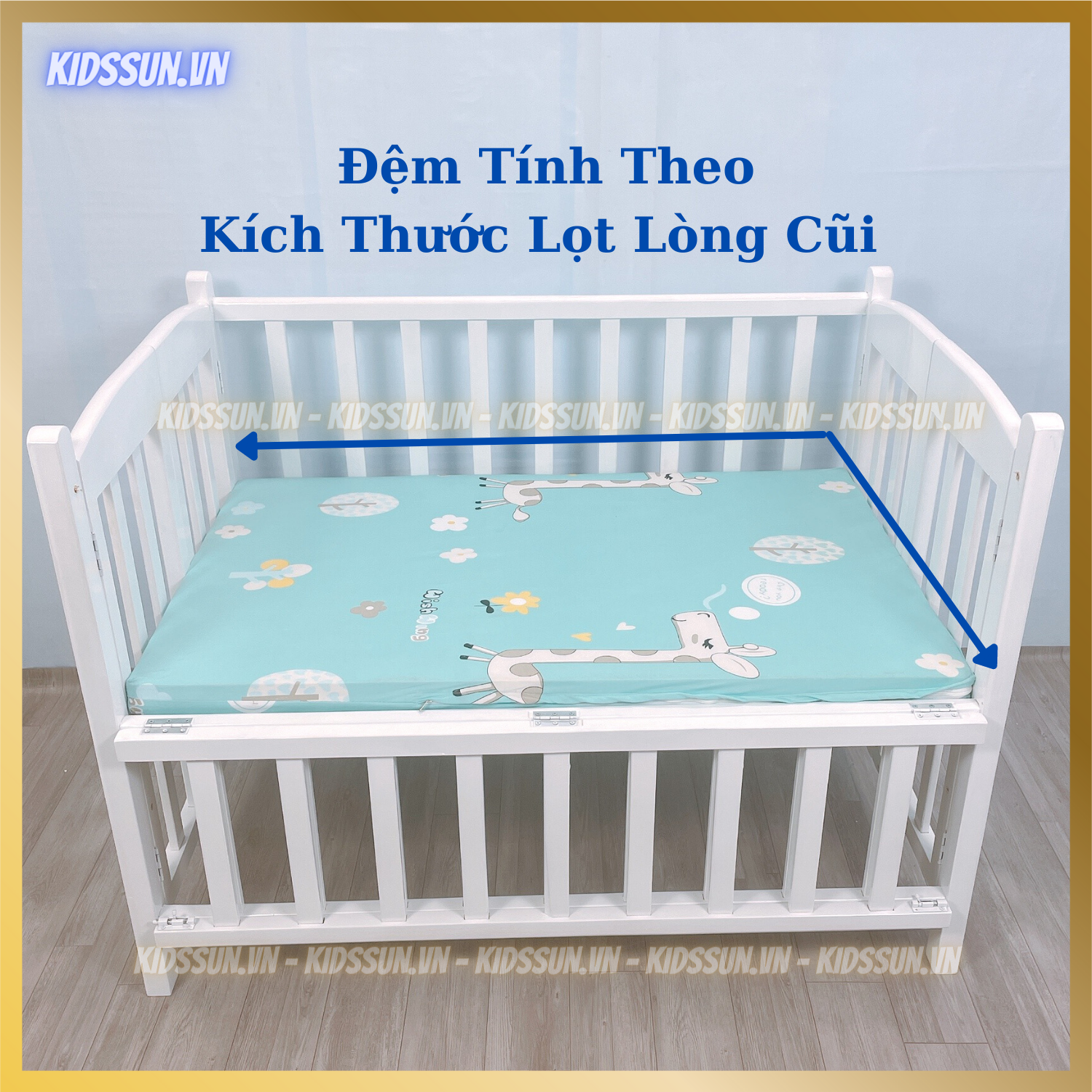 Nệm Cũi Cho Bé KIDSSUN Nệm Nôi Cũi Cho Bé Đệm Cũi Trẻ Em Chất Liệu Bông Ép Hoặc Đệm Trứng Giúp Bé Thư Giãn Tốt Với Hệ Xương Của Bé