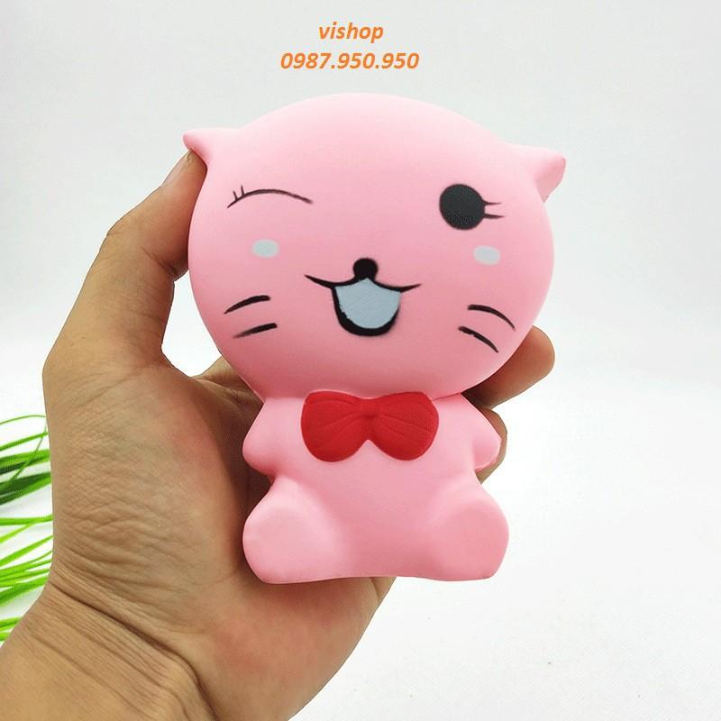 Squishy MÈO CƯỜI ĐEO NƠ
