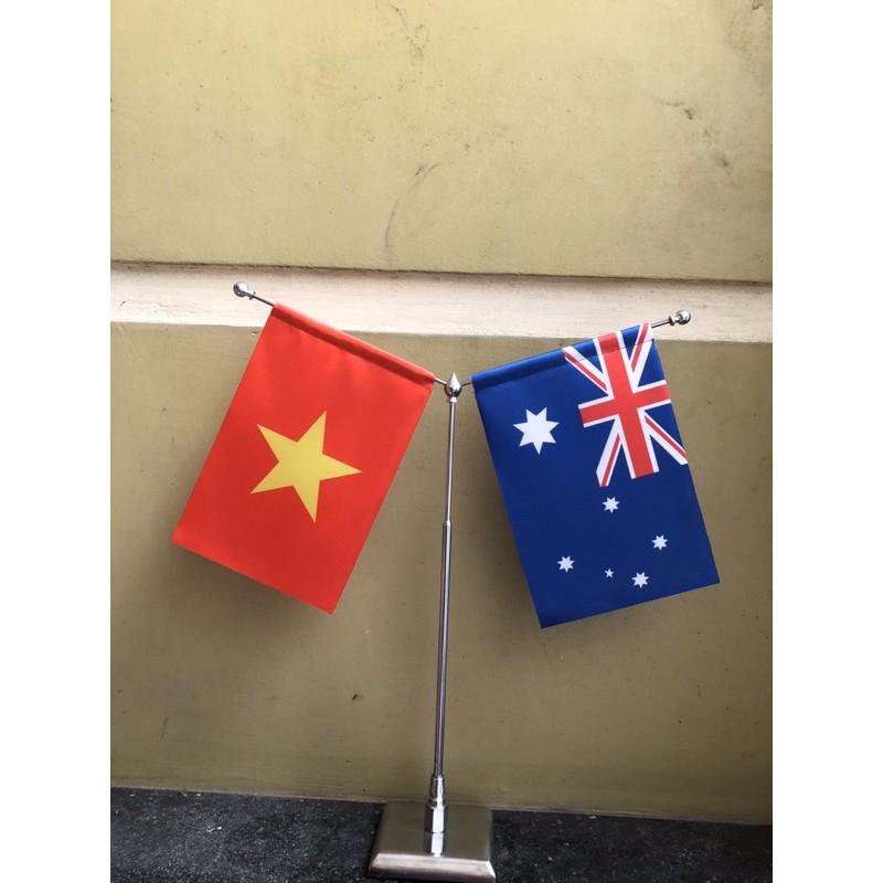 Đế inox vuông xịn cờ việt úc