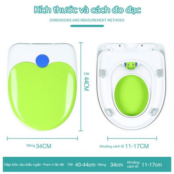 Nắp bồn cầu mẹ và bé PP Clean&amp;Green gấp nhanh nhẹ tiếng - Home and Garden