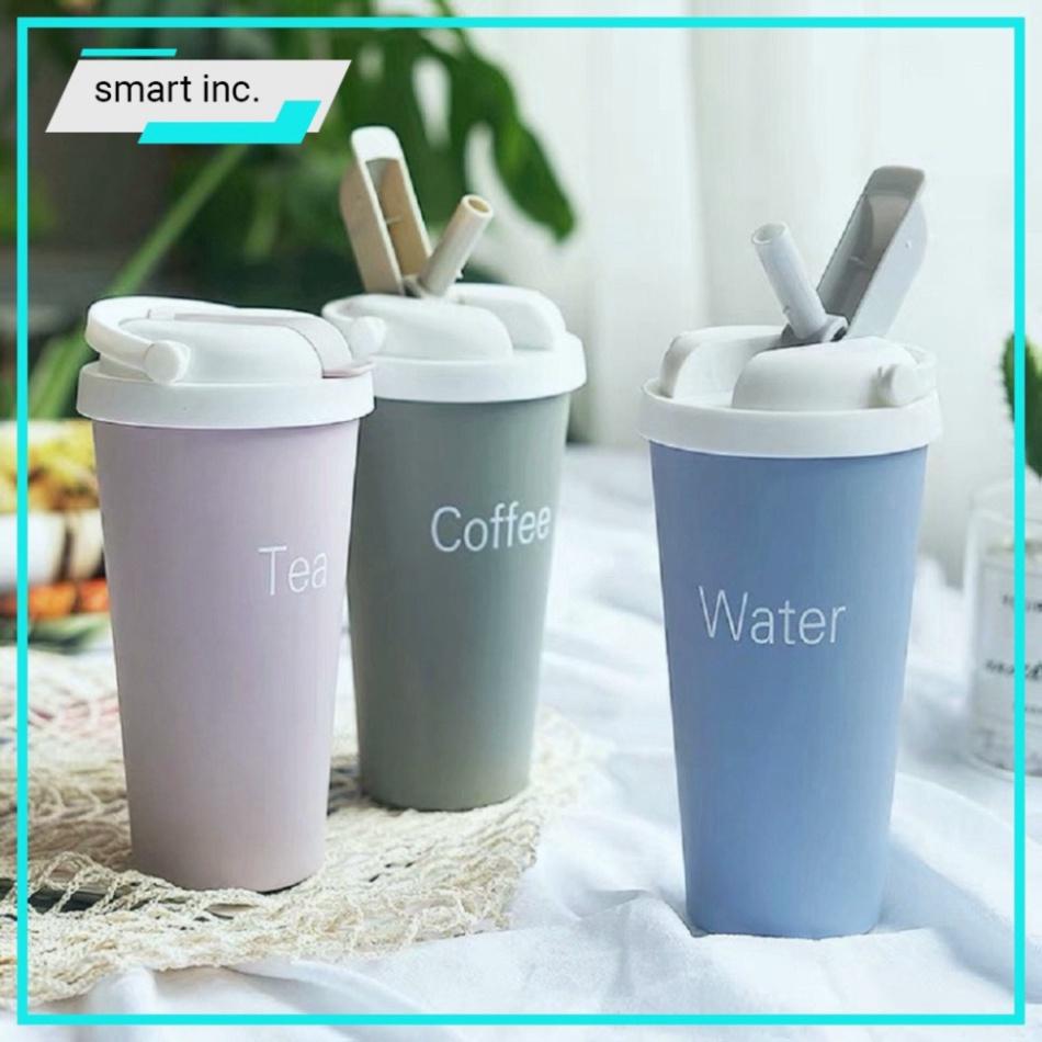 Ly Giữ Nhiệt Coffee Bình Cốc Giữ Nhiệt Có Ống Hút Inox 500ml