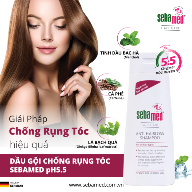 Dầu gội ngăn ngừa rụng tóc Sebamed Hair Care Anti-Hairloss Shampoo pH5.5