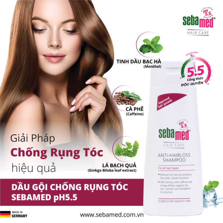 Dầu gội ngăn ngừa rụng tóc Sebamed Hair Care Anti-Hairloss Shampoo pH5.5 (200ml)