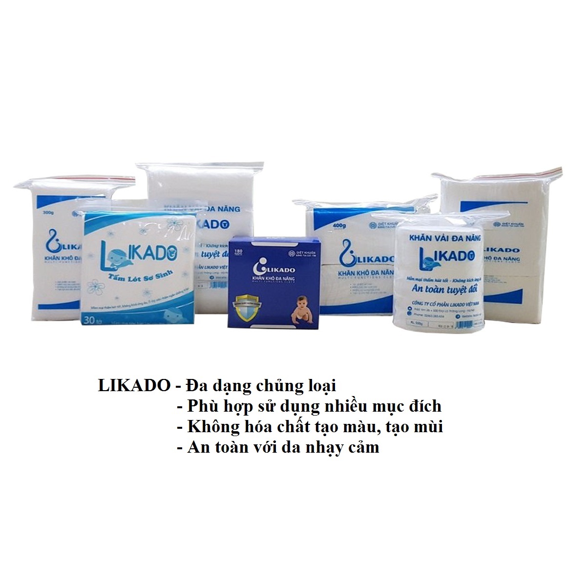 4 Bịch Khăn vải khô đa năng LIKADO 400g