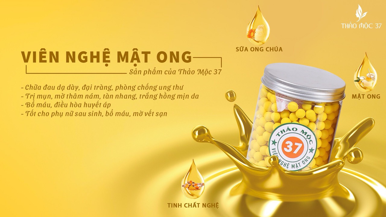 6 HỘP VIÊN NGHỆ MẬT ONG THẢO MỘC 37  THỰC PHẨM BẢO VỆ SỨC KHỎE