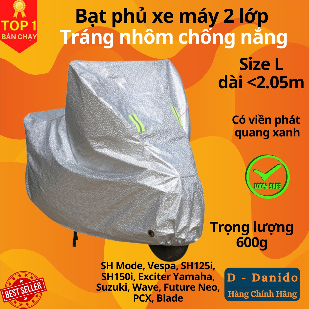 Bạt Phủ Áo Trùm Xe Máy Vải Dù Che Mưa Nắng Thời Tiết Khắc Nghiệt Loại Lớn Cho Dòng Xe Tay Ga - Xe Số Thông Dụng