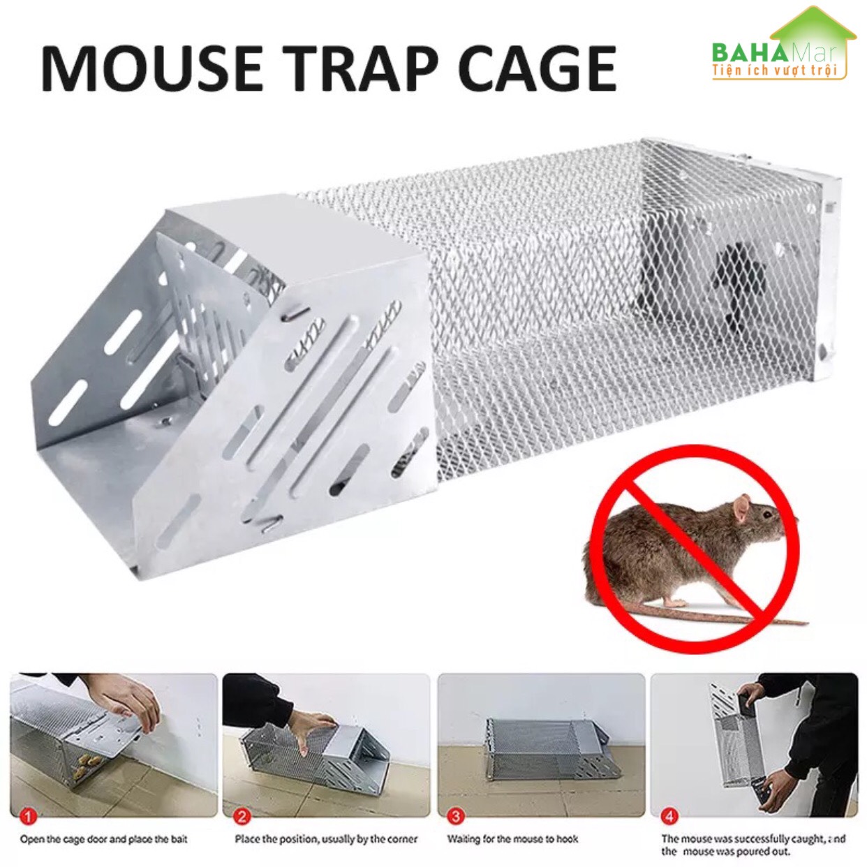BẪY CHUỘT LIÊN HOÀN TÁI SỬ DỤNG - BẮT CHUỘT TỰ ĐỘNG AN TOÀN VỚI NGƯỜI DÙNG "BAHAMAR" Có thể bắt một số chuột tại một thời gian, rất khó khăn cho chuột trốn thoát khi đã vào bẫy