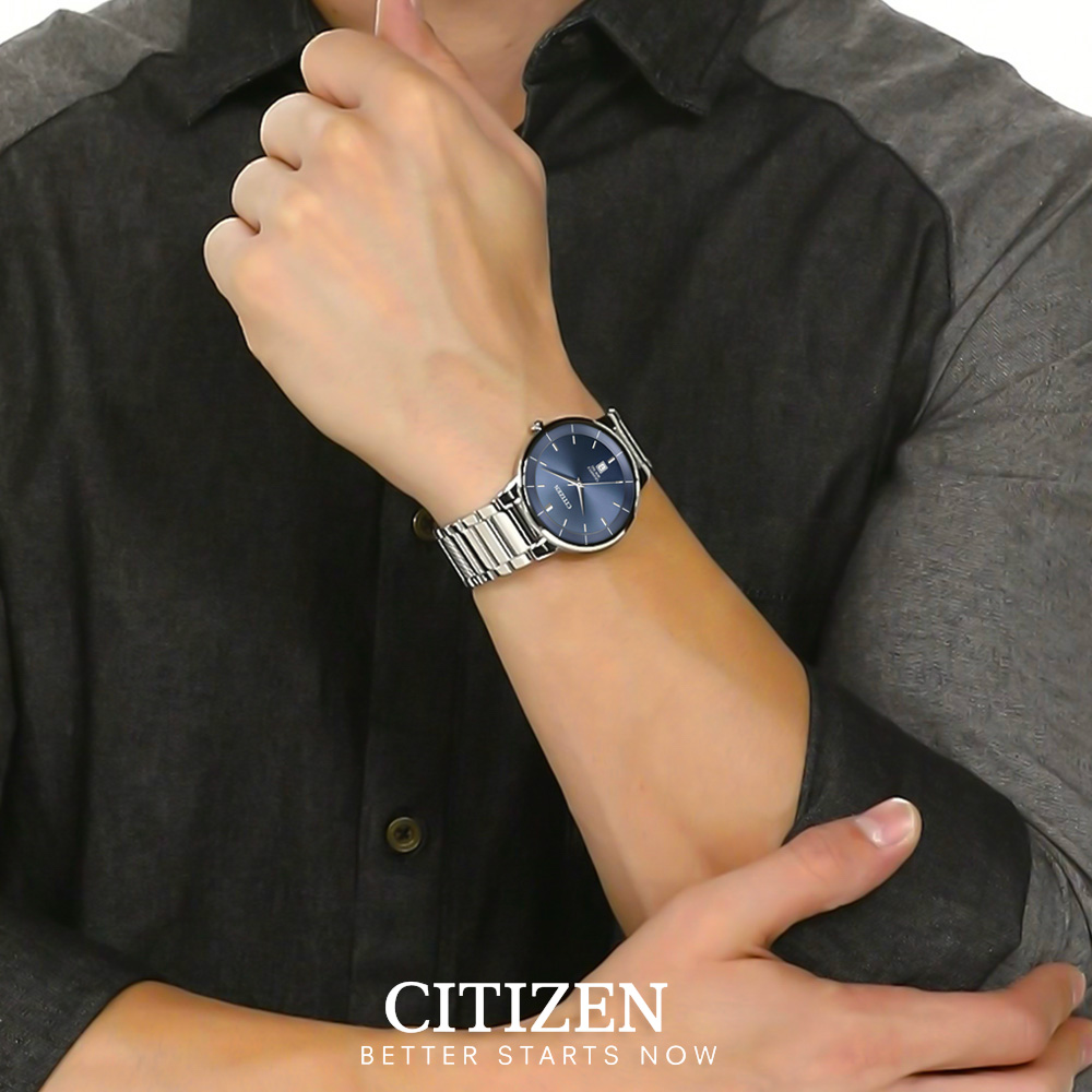 Đồng Hồ Nam Citizen Dây Thép Không Gỉ BI5120-51L - Mặt Xanh