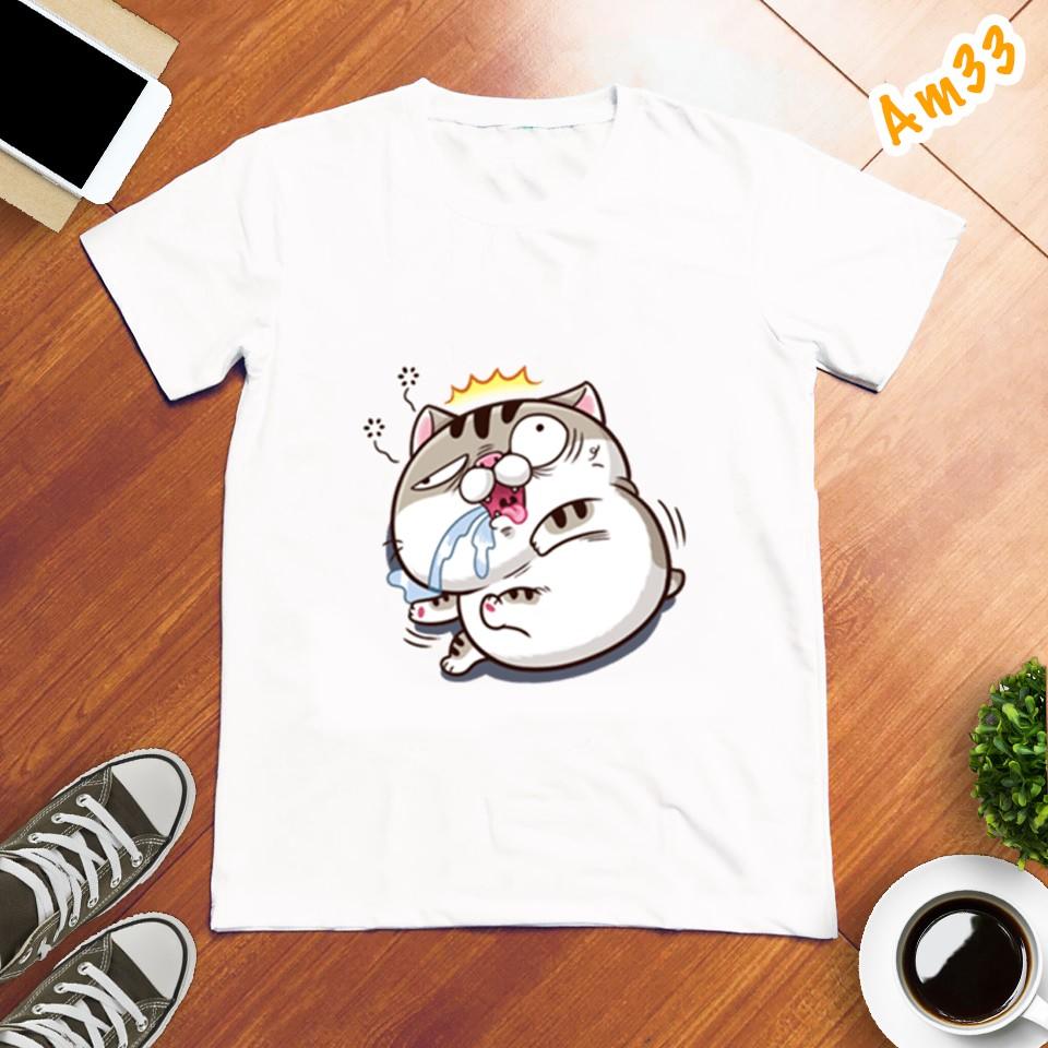 Áo thun Unisex Mèo Ami Bụng Bự Siêu Dễ Thương